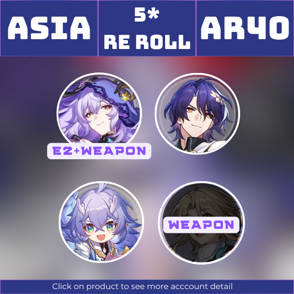 Asia|TL40|Black Swan, Jingliu, Dr. Ratio, Bailu, Himeko|Reforged Remembrance x2, Sleep Like the Dead||Instant delivery [AS1034]