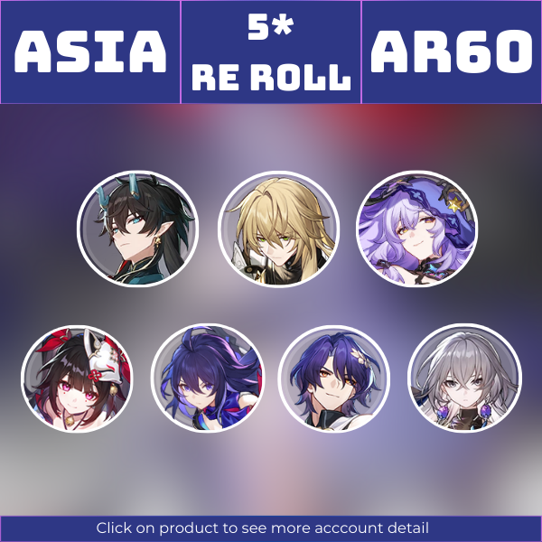 Asia|TL65|Danheng Imbibitor Lunae, Luocha, Black Swan, Sparkle, Seele, Dr. Ratio, Bronya|Brighter Than the Sun||Instant delivery [AS1061]