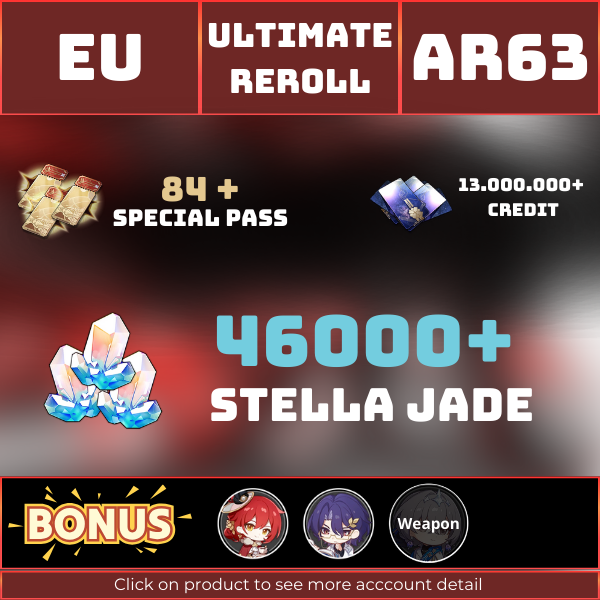 EU|TL65|63000+ Stellar Jade, 97 Special Pass|Dr. Ratio, Himeko, Yanqing|But the Battle Isnt Over||Instant delivery [GH015]