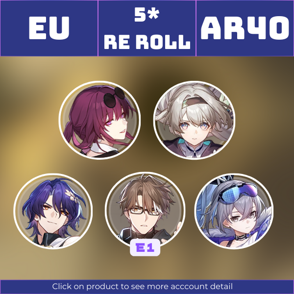 EU|TL40|Kafka, Firefly, Dr. Ratio, WeltE1, Bronya|||Instant delivery [RR1133]