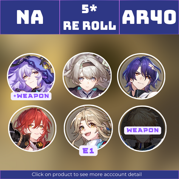 NA|TL40|Firefly, Black Swan, Dr. Ratio, HimekoE1, Yanqing|Reforged Remembrance, Moment of Victory||Instant delivery [RR1144]