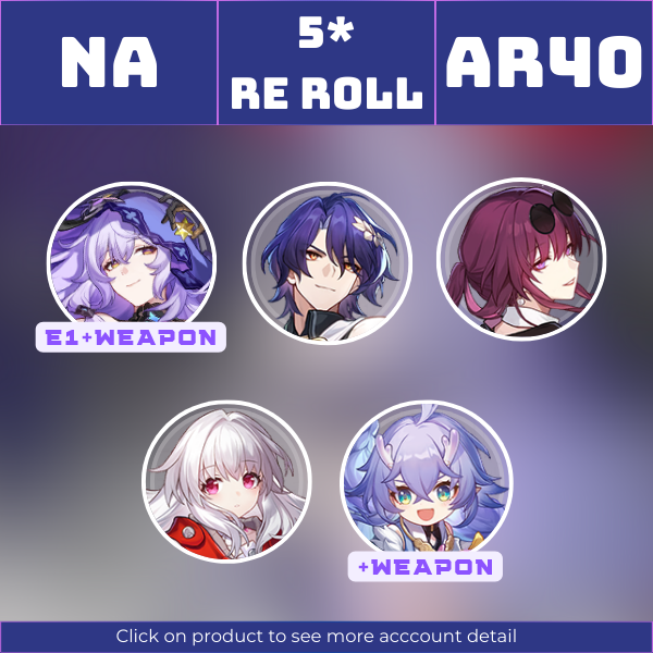 NA|TL40|Black Swan, Jingliu, Dr. Ratio, HimekoE1, Gepard|Reforged Remembrance||Instant delivery [RR1164]