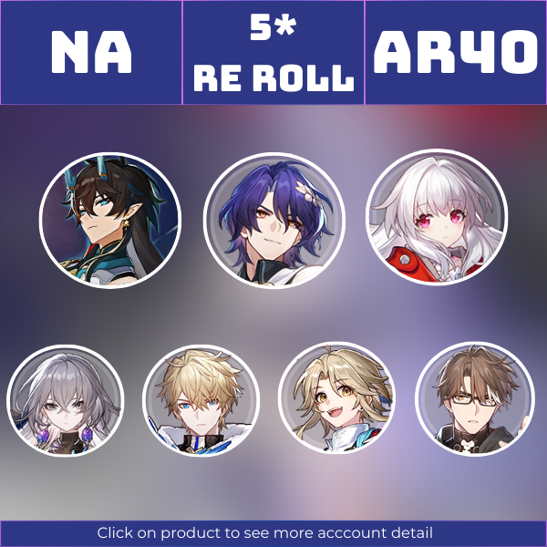 NA|TL40|Dan Heng IL, Dr Ratio, Bronya, Clara, Gepard, Yanqing|In the Name of the World|Lost 50/50 Both|Instant delivery [RR1267]