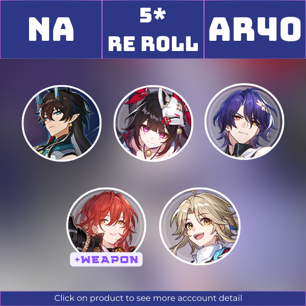 NA|TL40|Dan Heng IL, Sparkle, Dr. Ratio, Himeko, Yanqing|Night on the Milky Way|Lost 50/50 Char|Instant delivery [RR1271]