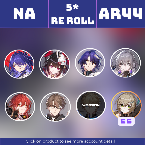 NA|TL44|Acheron, Sparkle, Dr. Ratio, Bronya, Himeko, Welt, QingqueE6|Moment of Victory||Instant delivery [RR1351]