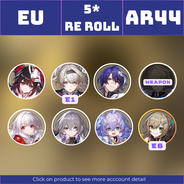 EU|TL44|FireflyE1, Sparkle, Dr. Ratio, Clara, Bronya, Bailu, QingqueE6|Moment of Victory||Instant delivery [RR1403]
