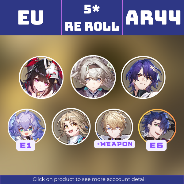 EU|TL44|Firefly, Sparkle, Dr. Ratio, BailuE1, Yanqing, Gepard, SampoE6|Moment of Victory||Instant delivery [RR1420]