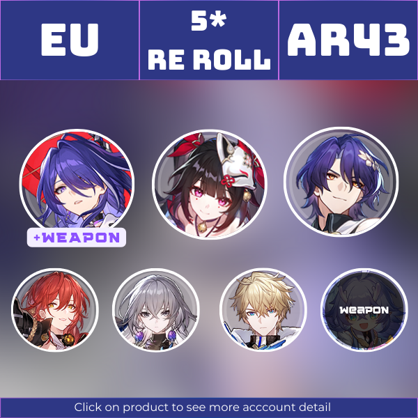 EU|TL43|Acheron, Sparkle, Dr. Ratio, Bronya, Himeko|Along the Passing Shore, Time Waits for No One||Instant delivery [RR1423]