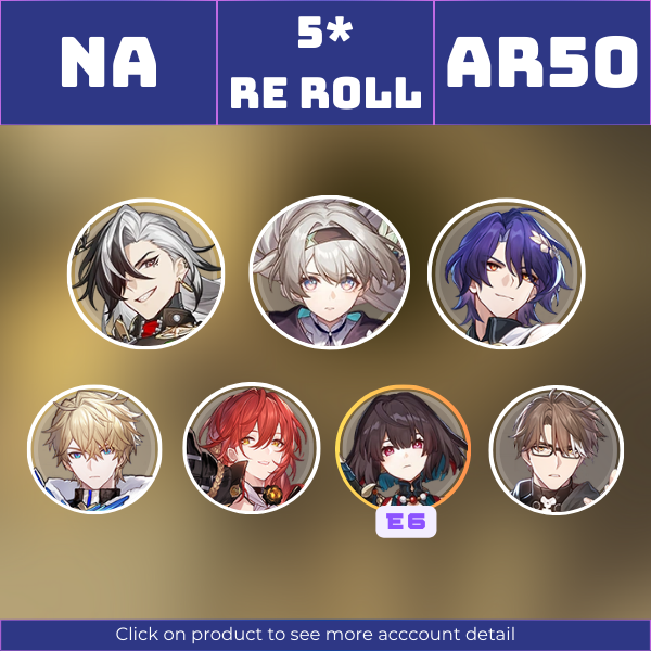 NA|TL50|Firefly, Boothill, Dr. Ratio, Gepard, Welt, Himeko, XueyiE6|||Instant delivery [RR1464]