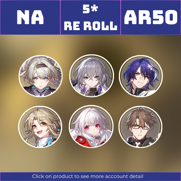 NA|TL50|Firefly, Dr. Ratio, Clara, Yanqing, Bronya, Welt|||Instant delivery [RR1489]