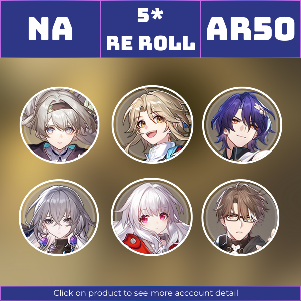 NA|TL50|Firefly, Dr. Ratio, Clara, Yanqing, Bronya, Welt|||Instant delivery [RR1489]