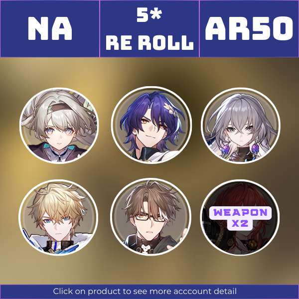 NA|TL50|Firefly, Dr. Ratio, Bronya, Gepard, Welt|Night on the Milky Way x2|Lost 50/50 LC|Instant delivery [RR1497]