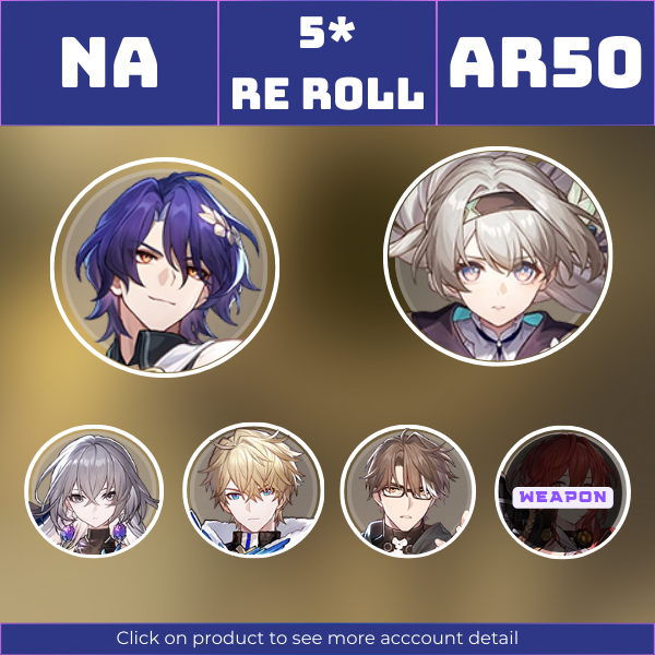 NA|TL50|Firefly, Dr. Ratio, Bronya, Gepard, Welt|Night on the Milky Way x2|Lost 50/50 LC|Instant delivery [RR1497]