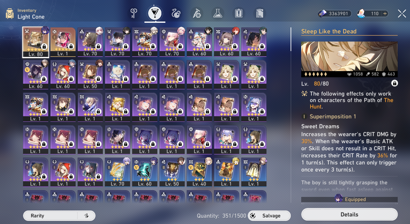 Asia|TL65|Seele, Danheng Imbibitor Lunae, Jing Yuan, Dr. Ratio, ClaraE1 and more 5-star Chars + LCs||Instant delivery [AS1022]